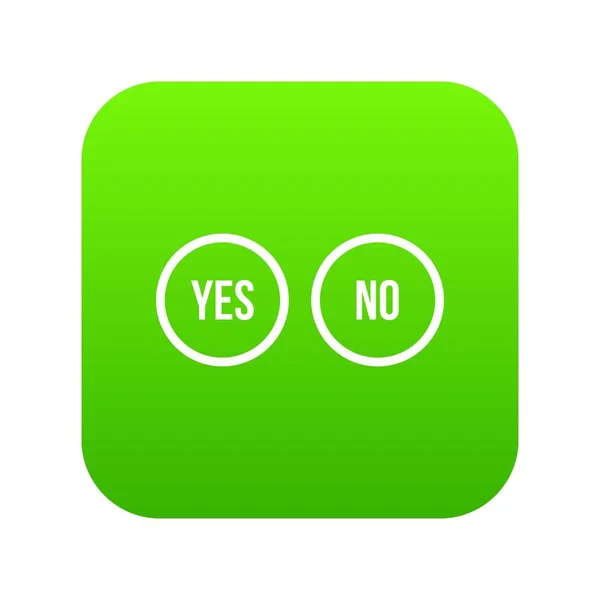 Selection buttons yes and no icon digital green — Stock Vector