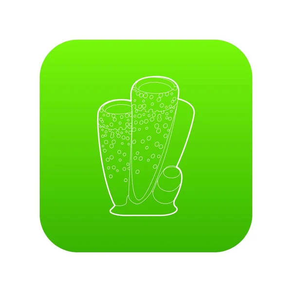 Colonna icona corallo vettore verde — Vettoriale Stock