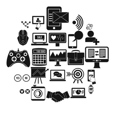 Akıl Icons set, basit tarzı