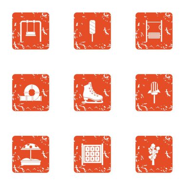 Çocuk avlu simgeler kümesi, grunge tarzı