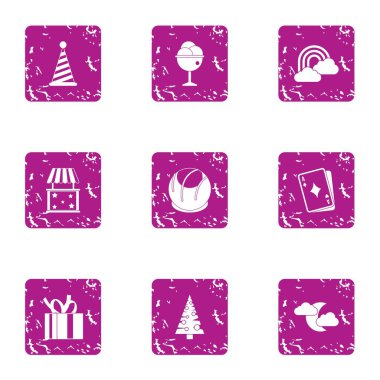 Kış eşek şakası simgeler kümesi, grunge style