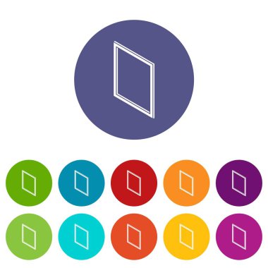 Metal-plastik pencere çerçeve simgeler vektör renk ayarla