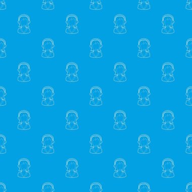 Kadın operatör desen vektör kesintisiz mavi