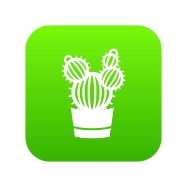 Yuvarlak kaktüs yeşil simge vektör