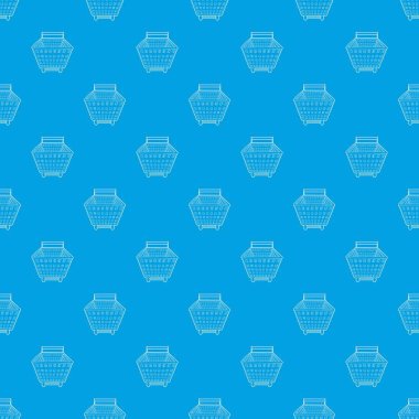 Alışveriş sepeti desen vektör kesintisiz mavi