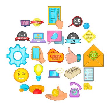 Internet salonu simgeler kümesi, karikatür tarzı