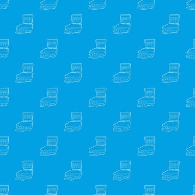 Dükkanı ölçekli desen vektör kesintisiz mavi