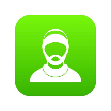 Sakallı adam avatar simge dijital yeşil