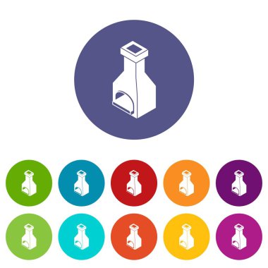 Eski fırın simgeler vektör renk ayarla