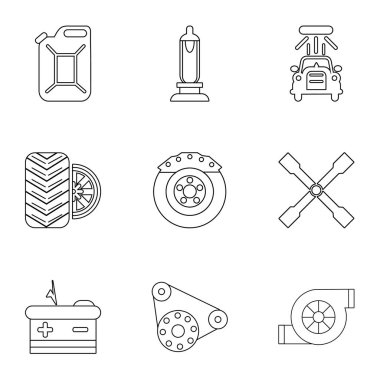 Otomatik Icons set, anahat stili düzeltmek