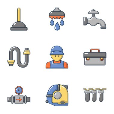Sıhhi Icons set, karikatür tarzı
