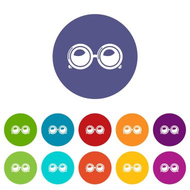 Vektör renk gözlükler Icons set