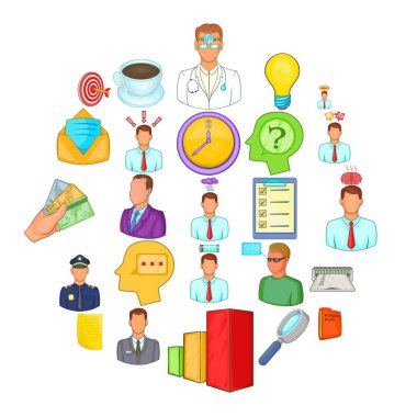 Evden Icons set, karikatür tarzı