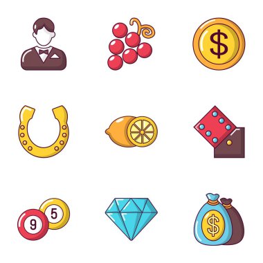 İyi bir servet Icons set, karikatür tarzı