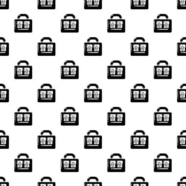 Seyahat çanta vintage simgesi, basit siyah stil