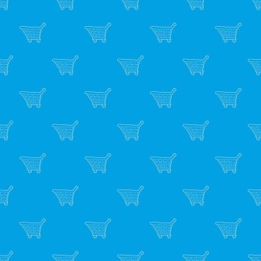 Alışveriş sepeti desen vektör kesintisiz mavi