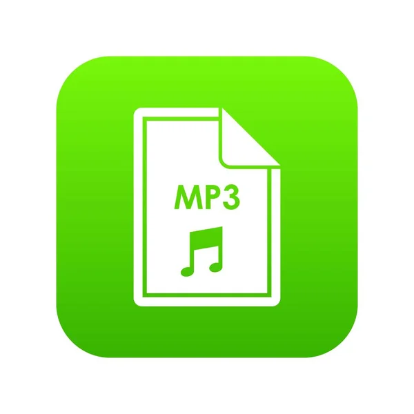 Fil Mp3 ikonen digital green — Stock vektor