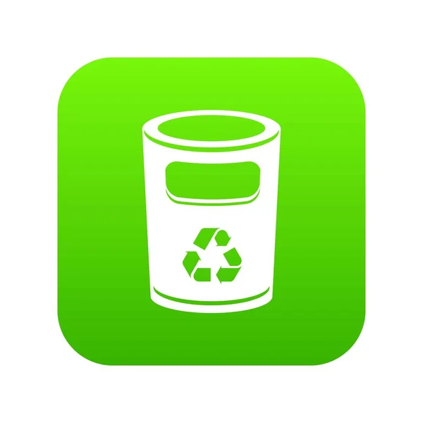 Reciclagem ícone balde vetor verde — Vetor de Stock