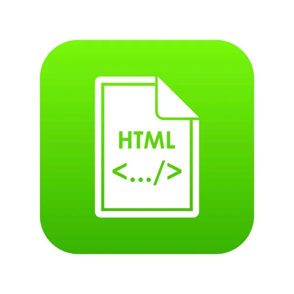 Arquivo ícone HTML verde digital — Vetor de Stock