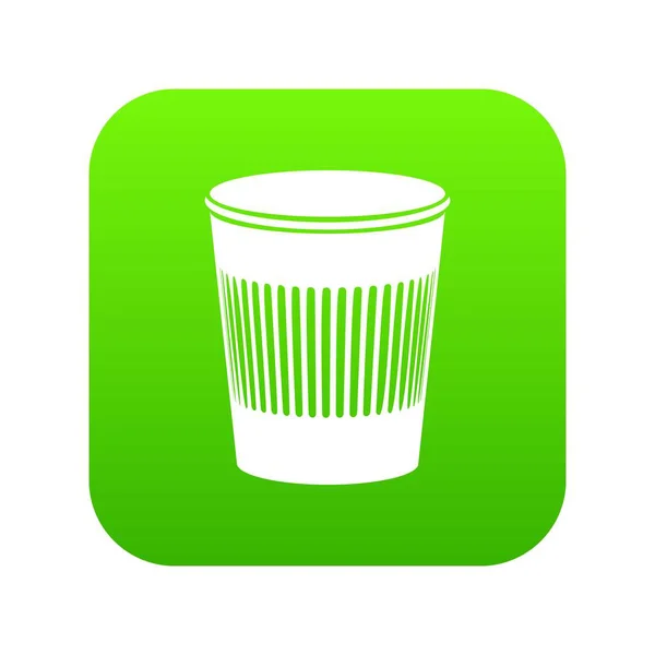 Basura bin icono verde vector — Vector de stock