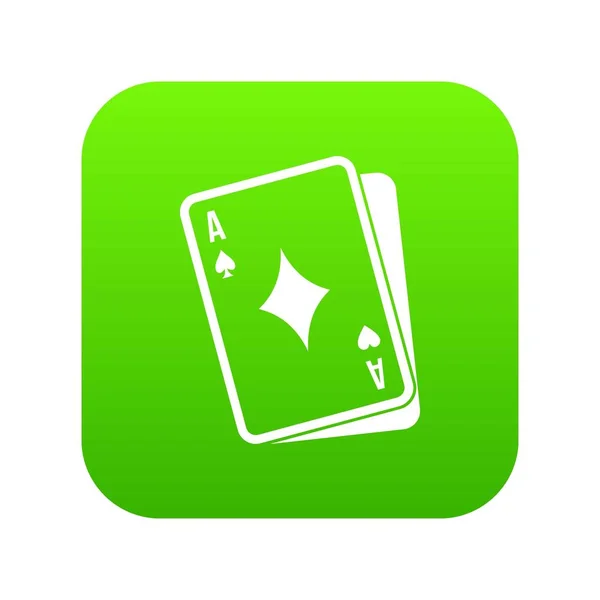 Jugar a la carta icono digital verde — Vector de stock