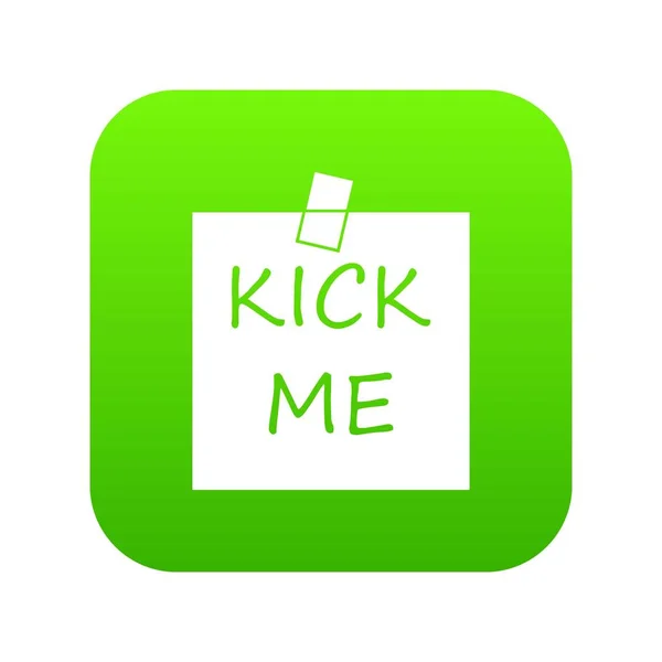 Inscripción kick me icono digital verde — Vector de stock