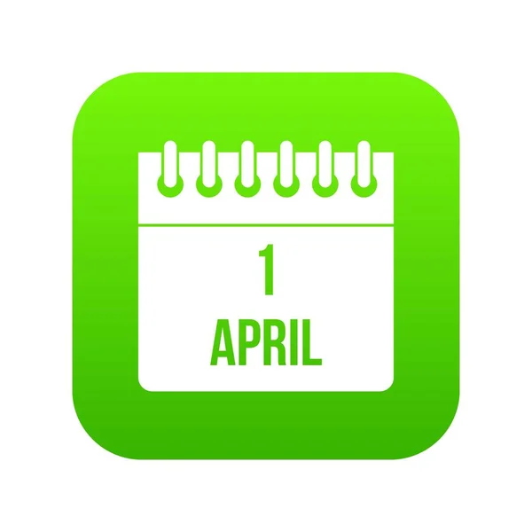 Kalender April 1 pictogram digitale groen — Stockvector