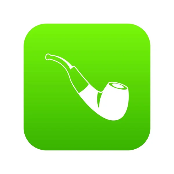 Ícone de tubulação de fumar verde digital — Vetor de Stock