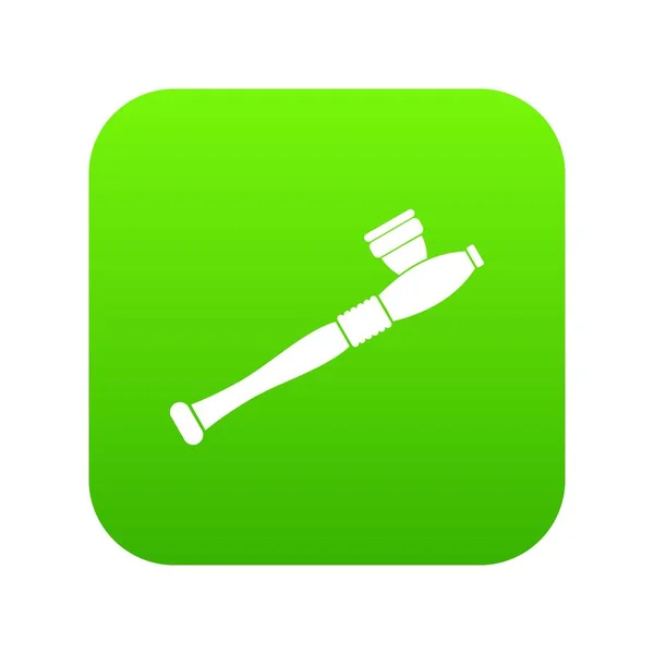 Труба для курения марихуаны значок цифровой зеленый — стоковый вектор