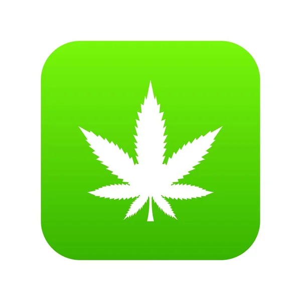 Ícone de folha de cannabis verde digital — Vetor de Stock