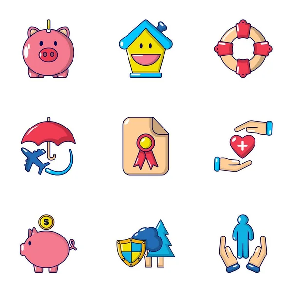 Conjunto de iconos de Belay, estilo de dibujos animados — Vector de stock