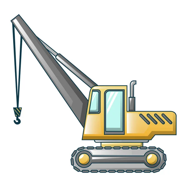 Excavator crane icon, cartoon style — Stock Vector