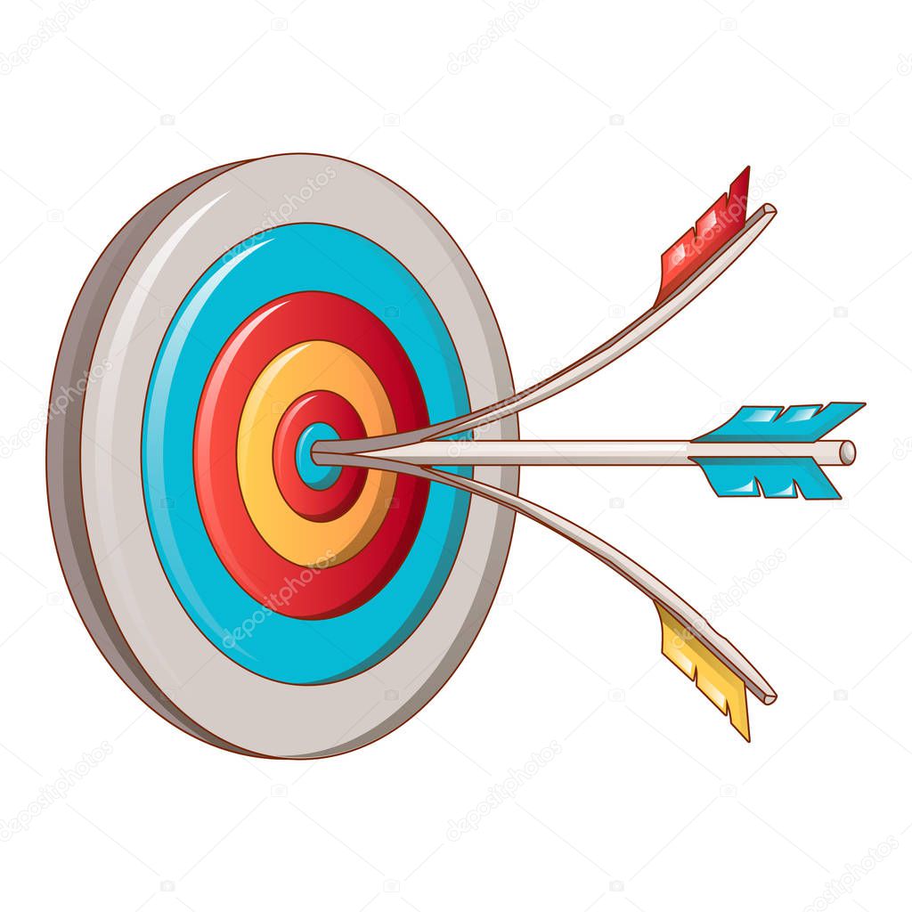 Head shot target icon, cartoon style