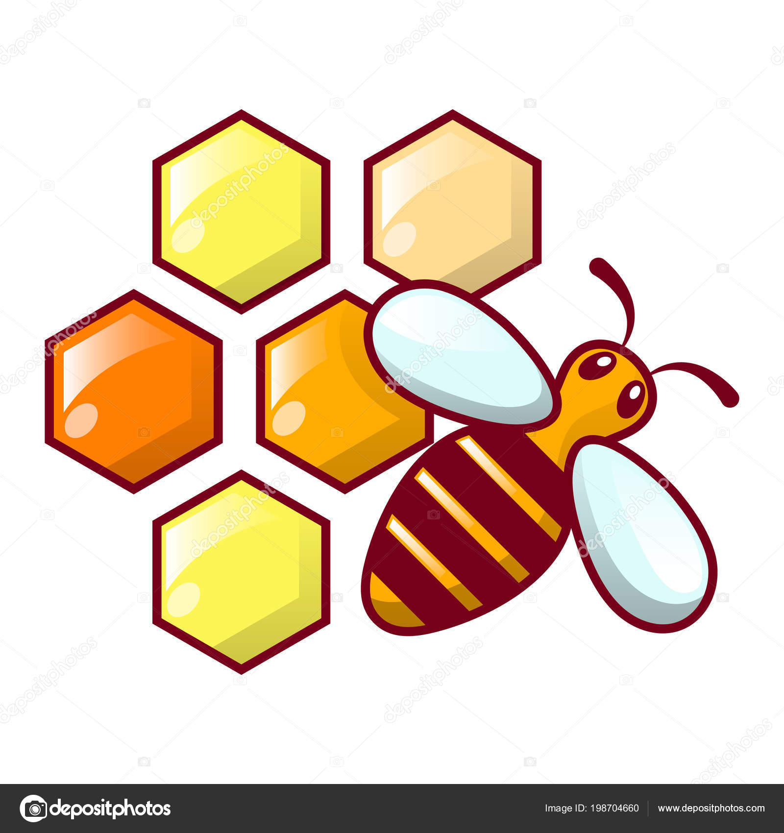 Bee honeycomb icon, cartoon style — Stock Vector © ylivdesign #198704660