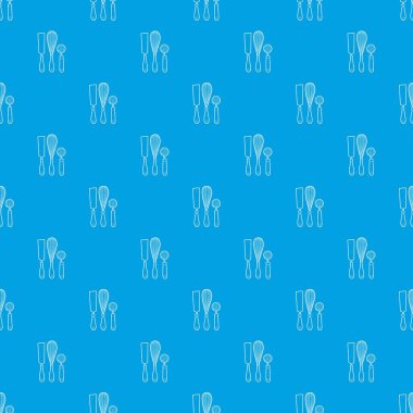 Mutfak eşyaları desen vektör kesintisiz mavi