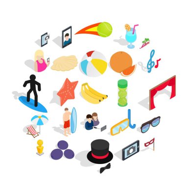 Sevinçli Icons set, izometrik stili