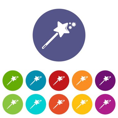 Sihirli değnek ikonlar vektör renk ayarla