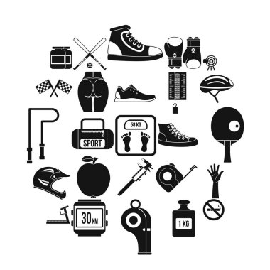 Ağırlıkları Icons set, basit tarzı