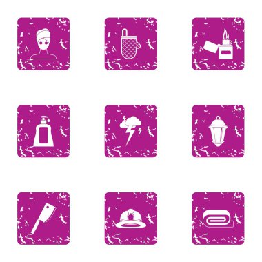 Hasat krem simgeler kümesi, grunge tarzı