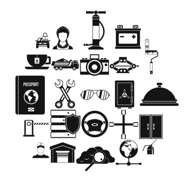 Ayarlanabilir anahtarı Icons set, basit tarzı