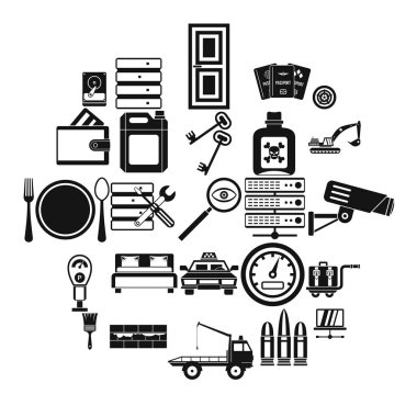 Anahtarları Icons set, basit tarzı