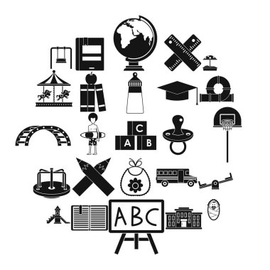 Öğrenci Icons set, basit tarzı