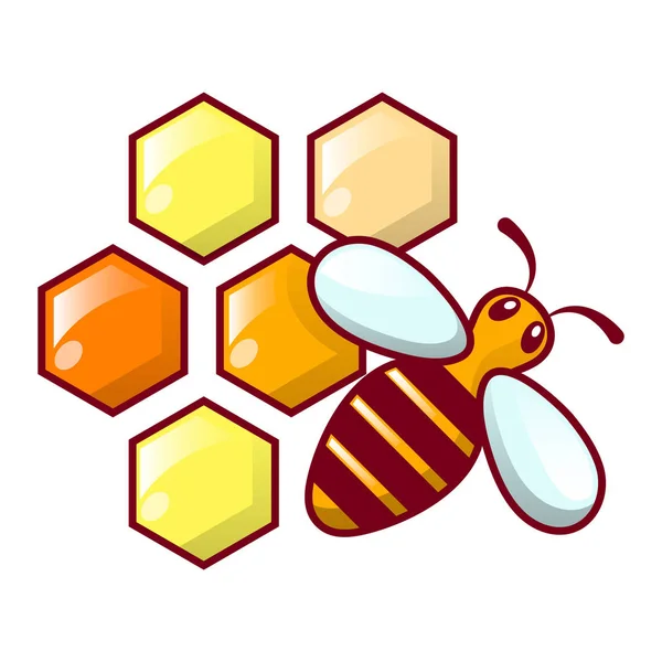 Bee honingraat pictogram, cartoon stijl — Stockvector