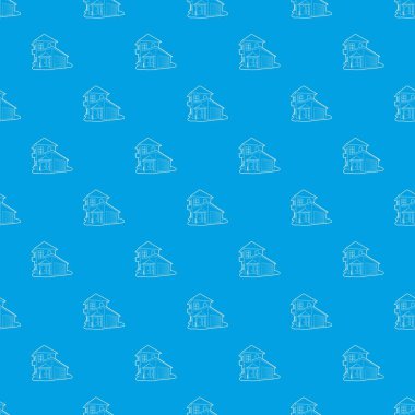 Modern ev desen vektör kesintisiz mavi