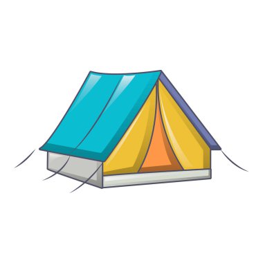 Çadır kamp simgesi, karikatür tarzı