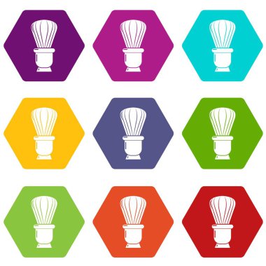 Fırça simgeler tıraş 9 vektör ayarla