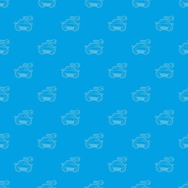 Kesintisiz mavi araba ve anahtar desen vektör