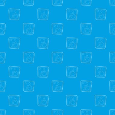 Özürlü park yeri veya tekerlekli sandalye Park desen vektör kesintisiz mavi