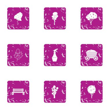 Yeşil kare simge kümesi, grunge tarzı