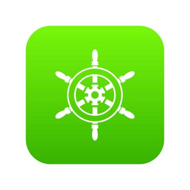 Tekerlek gemi simgesi dijital yeşil